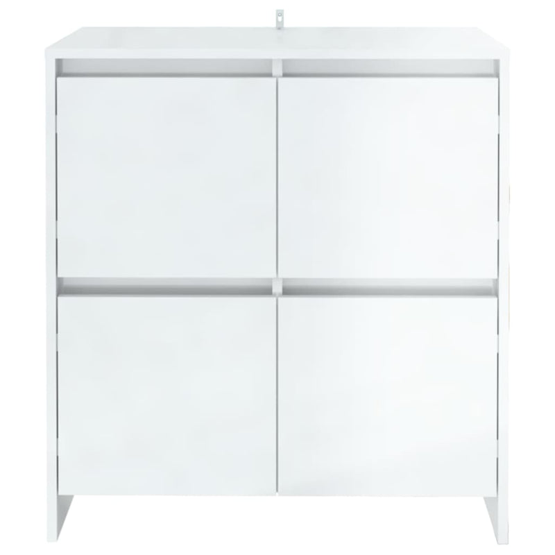 Sideboard High Gloss White 70x41x75 cm Engineered Wood