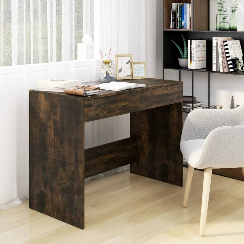 Desk Smoked Oak 101x50x76.5 cm Engineered Wood