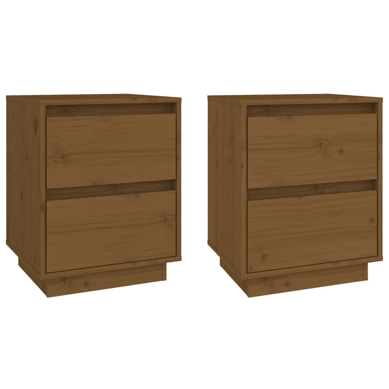 Bedside Cabinets 2 pcs Honey Brown 40x35x50 cm Solid Wood Pine