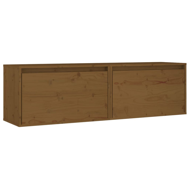 Wall Cabinets 2 pcs Honey Brown 60x30x35 cm Solid Wood Pine
