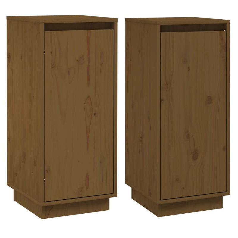 Sideboards 2 pcs Honey Brown 31.5x34x75 cm Solid Wood Pine