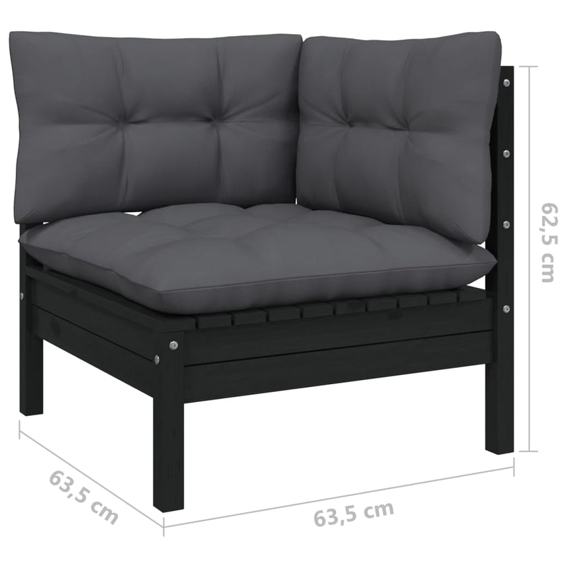 9 Piece Garden Lounge Set with Anthracite Cushions Pinewood