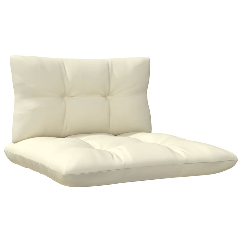 4 Piece Garden Lounge Set with Cream Cushions Pinewood