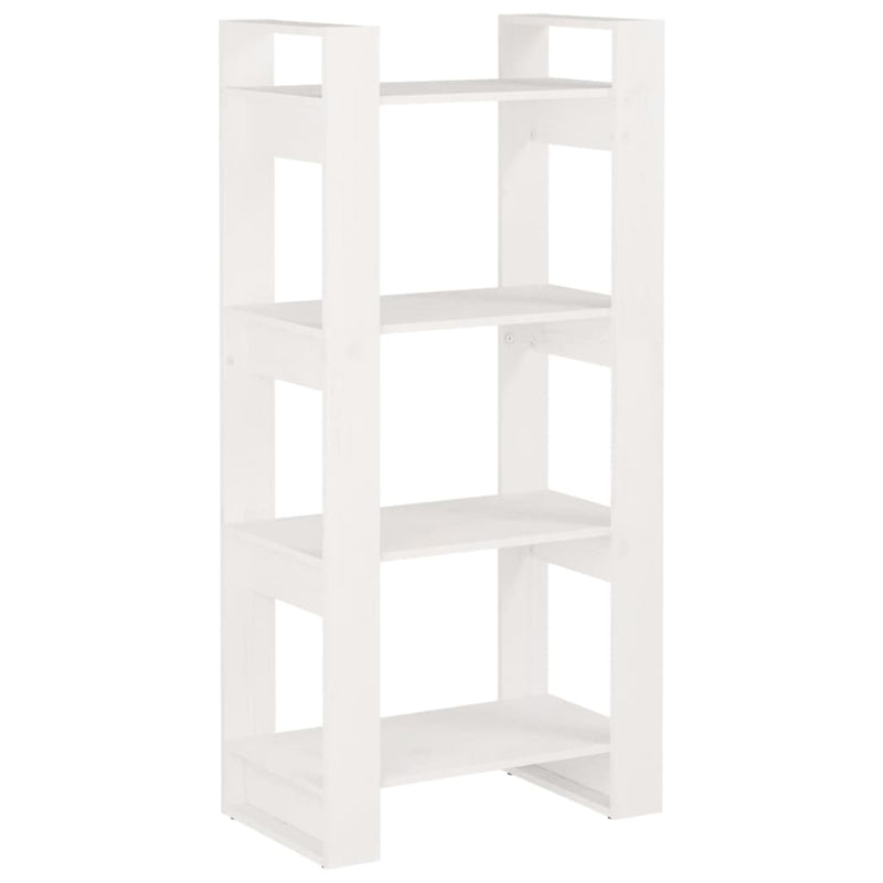 Book Cabinet/Room Divider White 60x35x125 cm Solid Wood