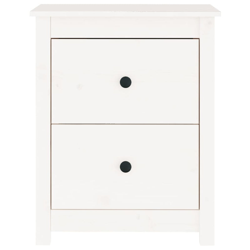 Bedside Cabinet White 50x35x61.5 cm Solid Wood Pine