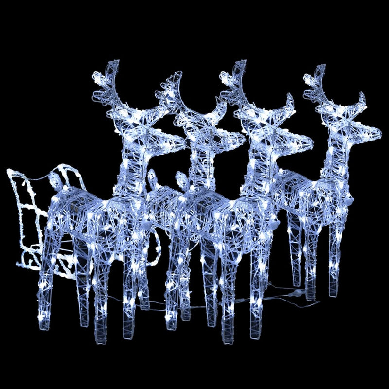 Reindeers & Sleigh Christmas Decoration 240 LEDs Acrylic