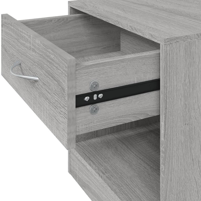 Bedside Cabinets 2 pcs with Drawer Grey Sonoma