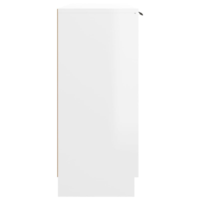 Sideboard High Gloss White 90.5x30x70 cm Engineered Wood