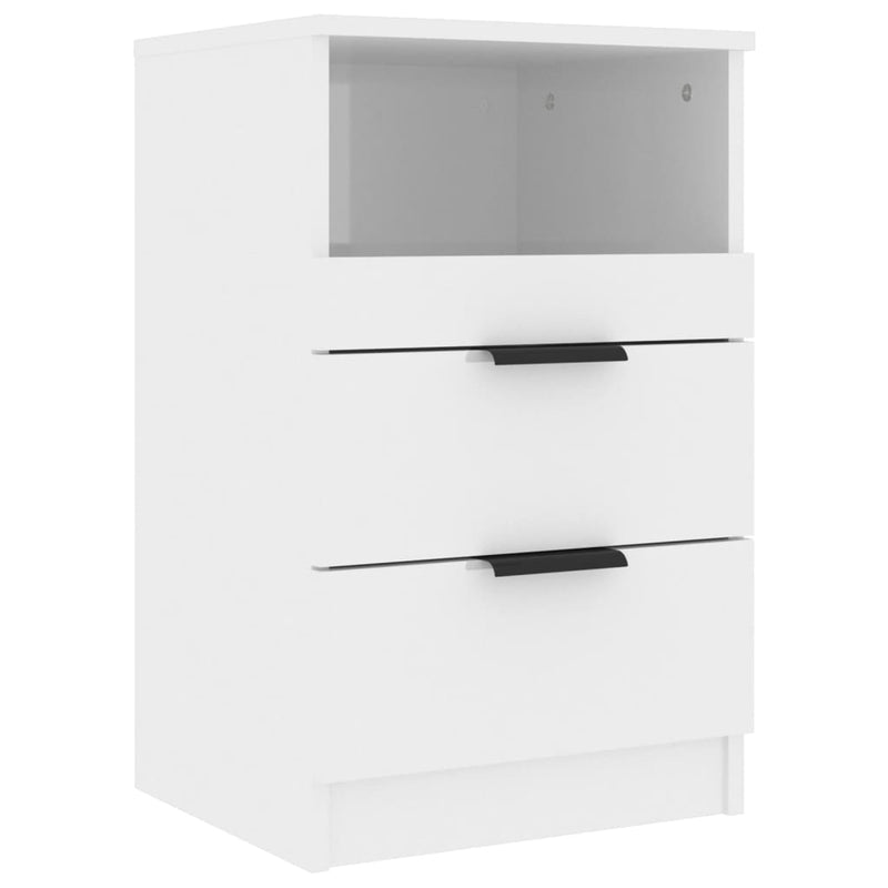 Bedside Cabinet High Gloss White Engineered Wood
