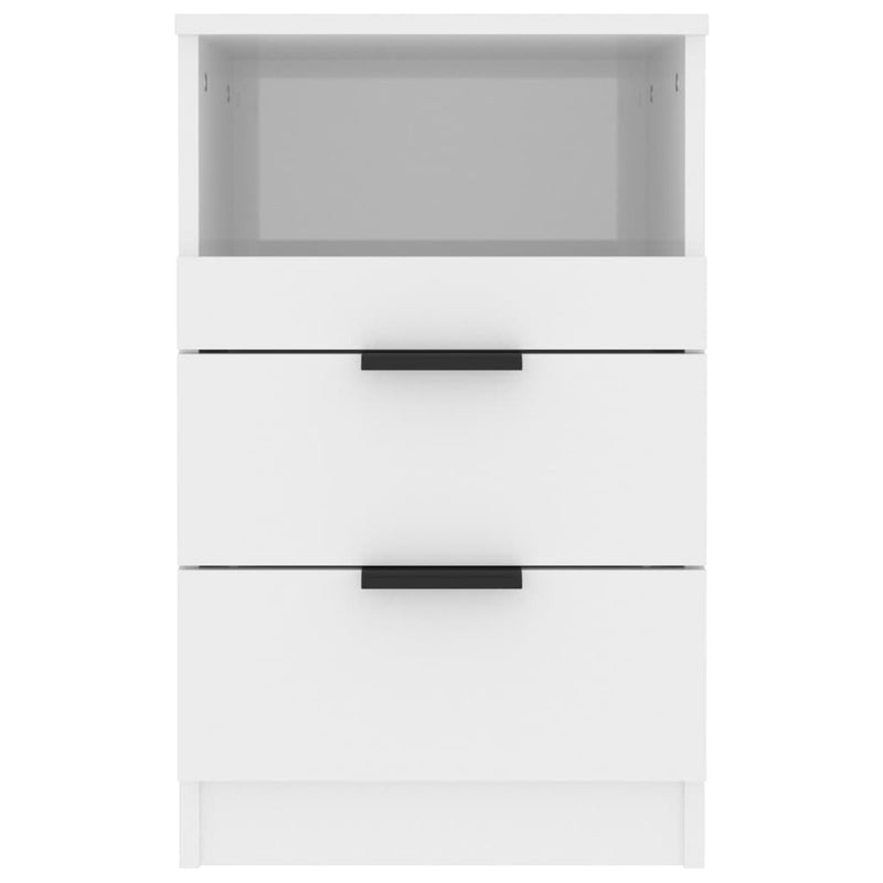Bedside Cabinet High Gloss White Engineered Wood