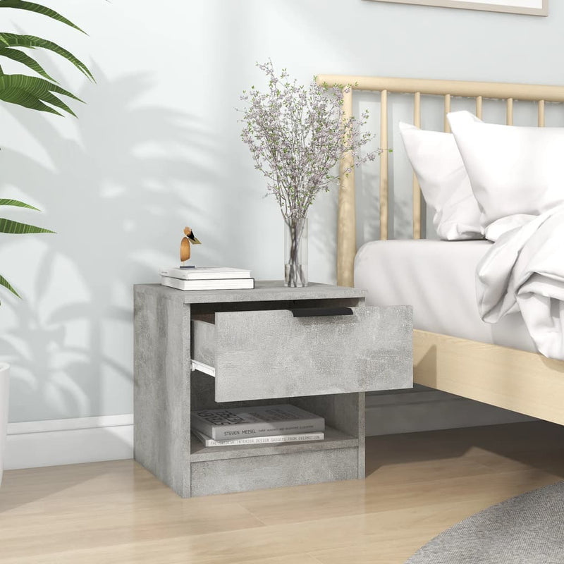 Bedside Cabinets 2 pcs Concrete Grey Engineered Wood