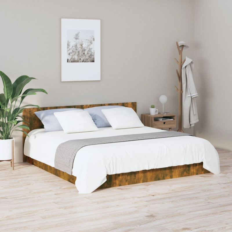 Bed Headboard Smoked Oak 200x1.5x80 cm Engineered Wood