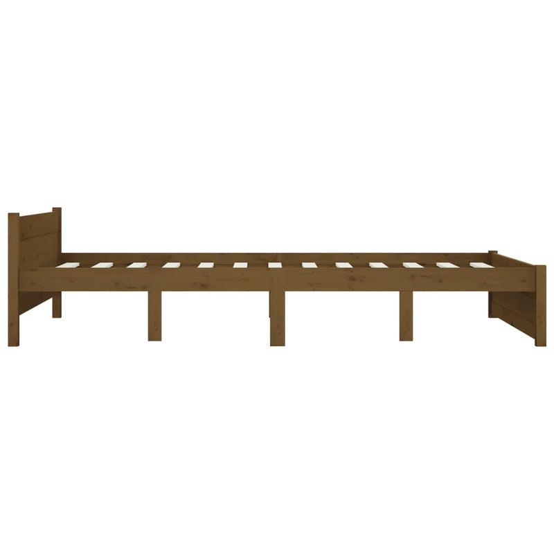 Bed Frame Honey Brown Solid Wood 137x187 cm Double Size