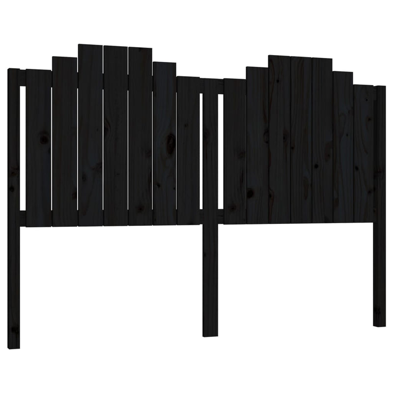 Bed Headboard Black 156x4x110 cm Solid Wood Pine