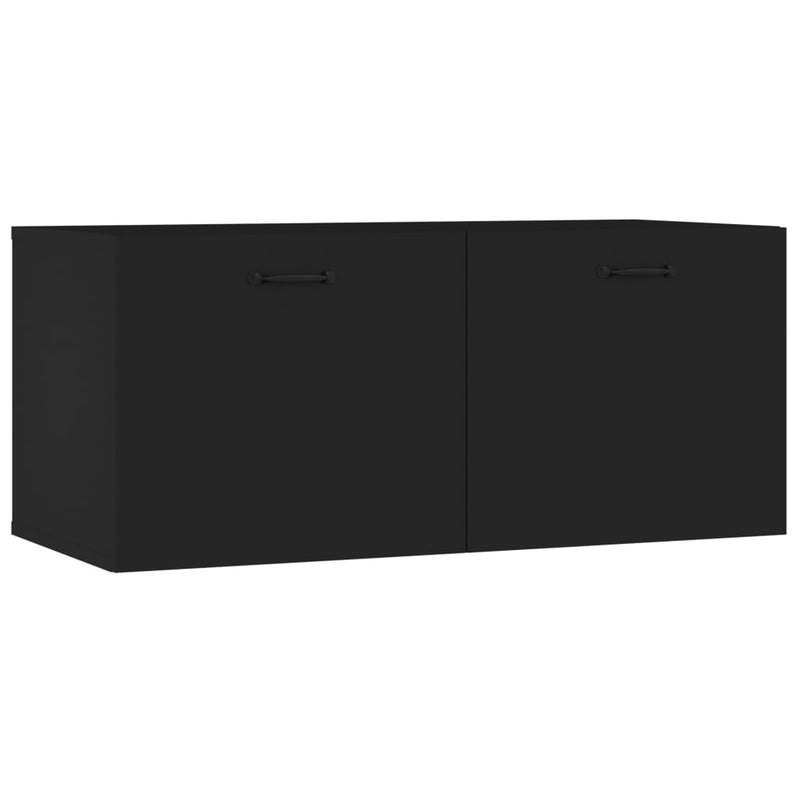 Wall Cabinet Black 80x36.5x35 cm Engineered Wood