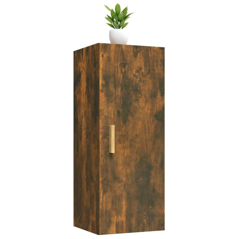 Wall Cabinet Smoked Oak 34.5x34x90 cm Engineered Wood