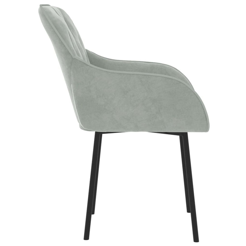 Dining Chairs 2 pcs Light Grey Velvet