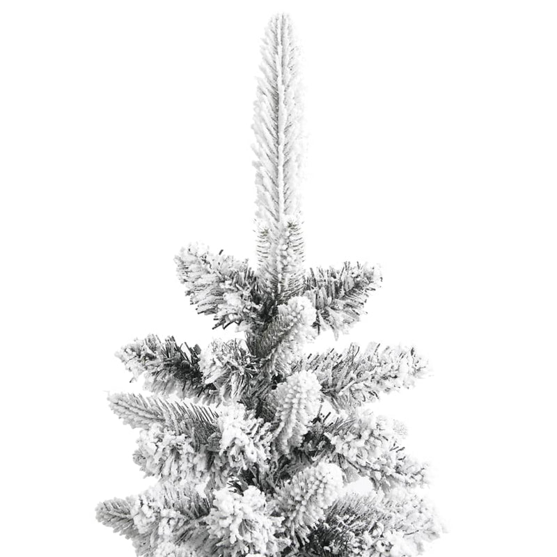 Artificial Slim Christmas Tree with Flocked Snow 150 cm PVC&PE