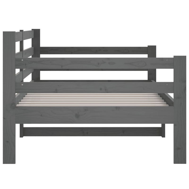 Day Bed Grey 92x187 cm Single Size Solid Wood Pine