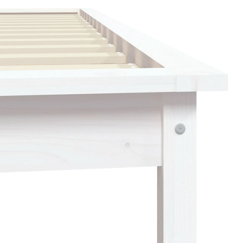 Bed Frame White 92x187 cm Single Size Solid Wood Pine