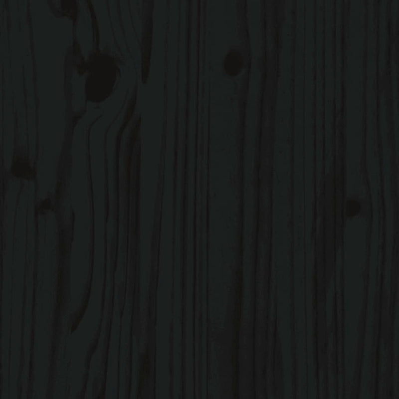 Bed Frame Black 92x187 cm Single Size Solid Wood Pine