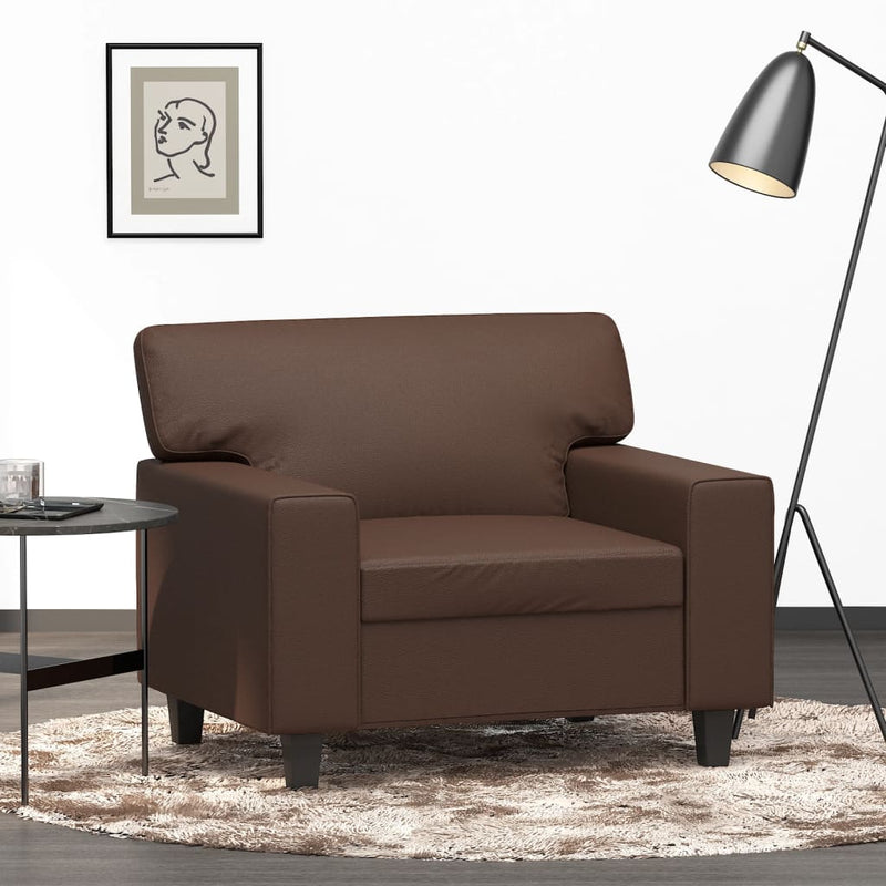 Sofa Chair Brown 60 cm Faux Leather