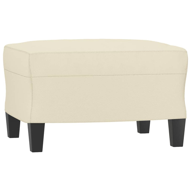 Footstool Cream 60x50x41 cm Faux Leather