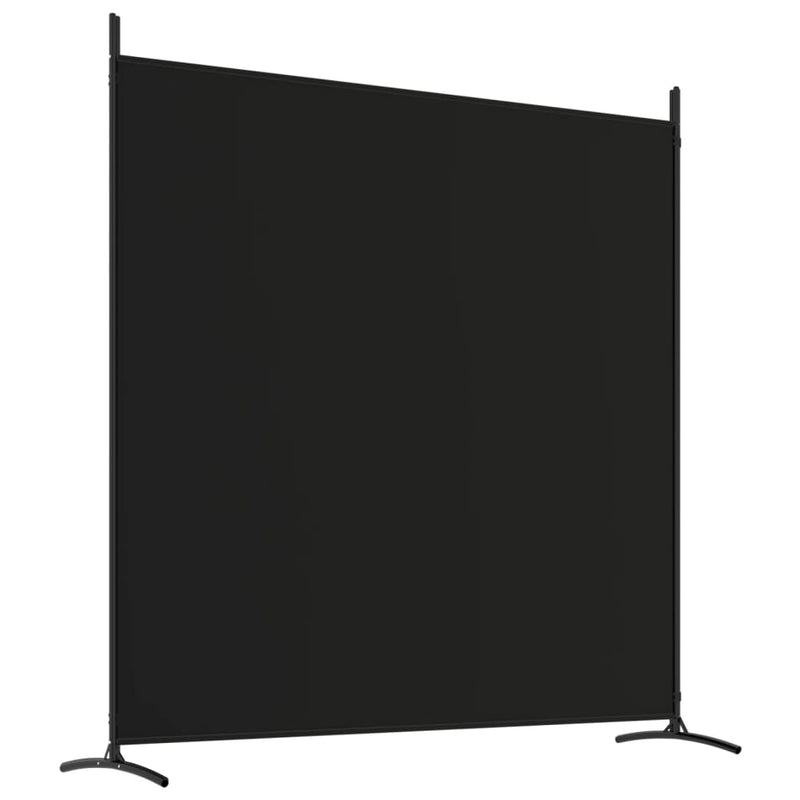 3-Panel Room Divider Black 525x180 cm Fabric