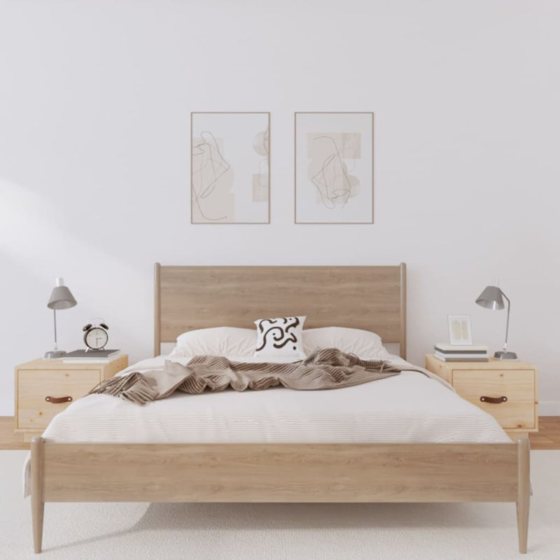 Bedside Cabinets 2 pcs 40x34x35 cm Solid Wood Pine