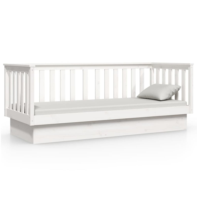 Day Bed White 92x187 cm Single Size Solid Wood Pine
