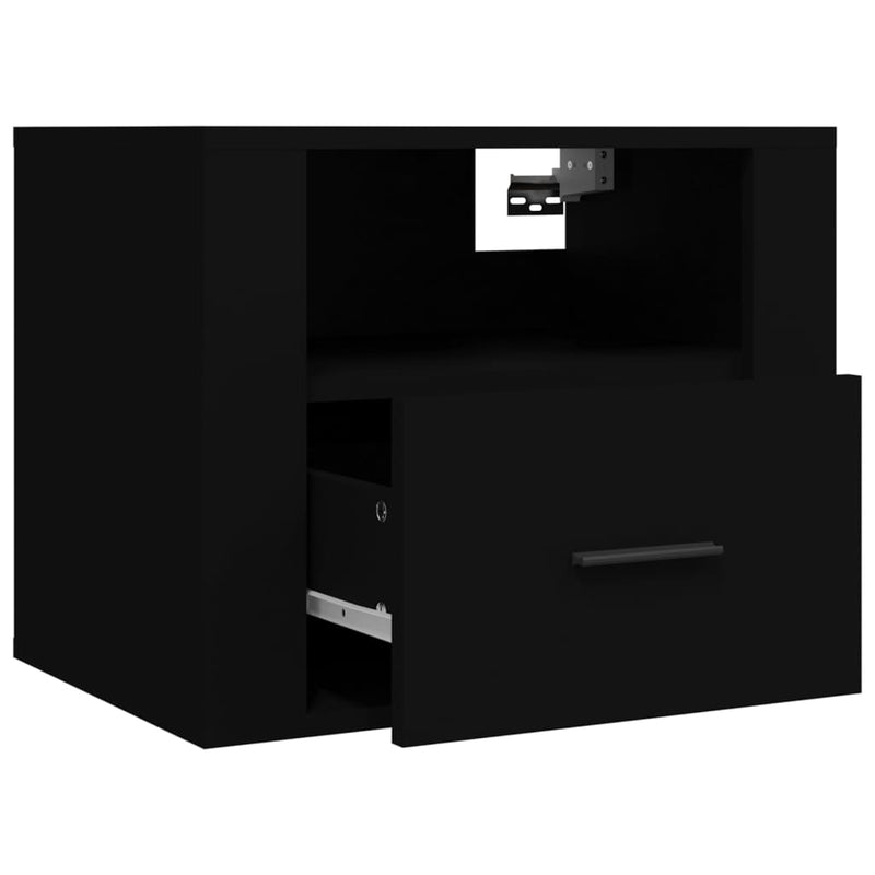 Wall-mounted Bedside Cabinets 2 pcs Black 50x36x40 cm