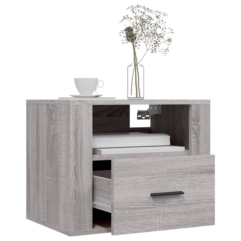 Wall-mounted Bedside Cabinets 2 pcs Grey Sonoma 50x36x40 cm