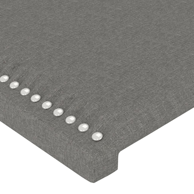 LED Headboard Dark Grey 80x5x118/128 cm Fabric