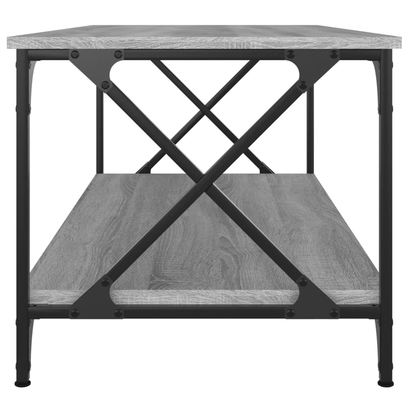 Coffee Table Grey Sonoma 100x50x45 cm Engineered Wood and Iron