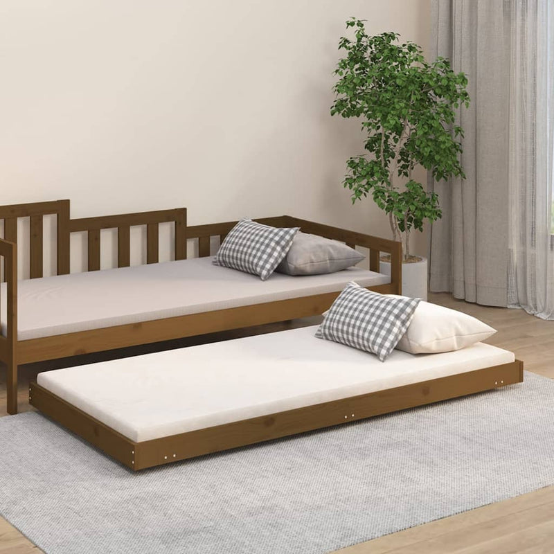 Bed Frame Honey Brown 92x187 cm Single Size Solid Wood Pine