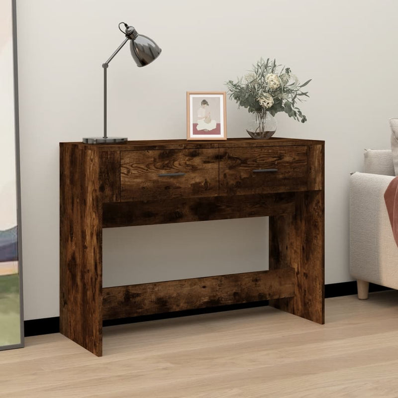 Console Table Smoked Oak 100x39x75 cm Engineered Wood