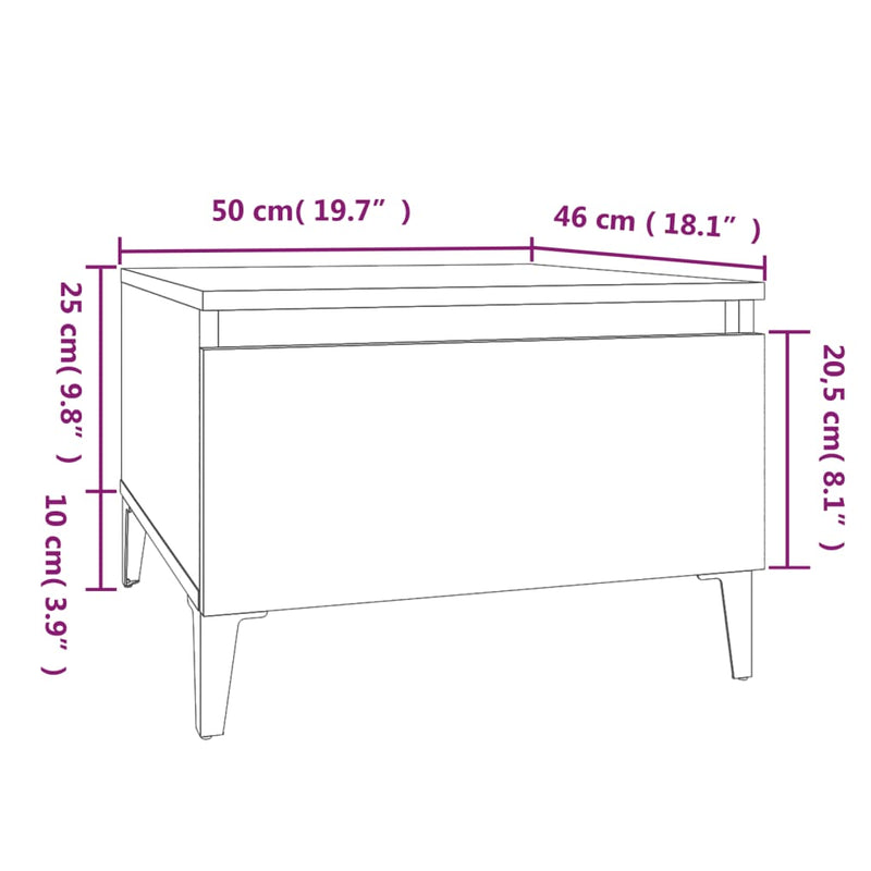 Side Tables 2 pcs White 50x46x35 cm Engineered Wood