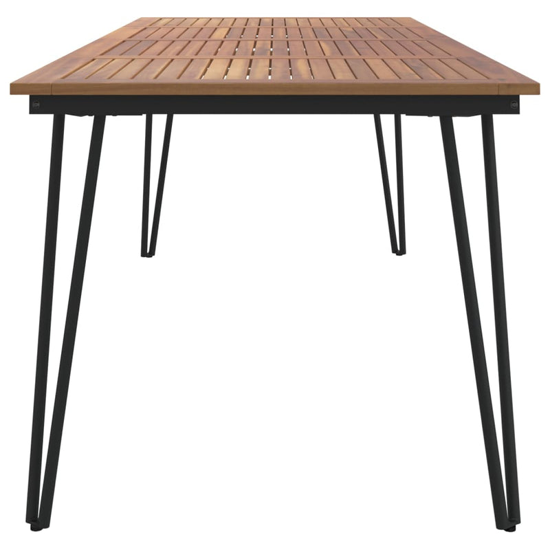 Garden Table with Hairpin Legs 200x90x75 cm Solid Wood Acacia