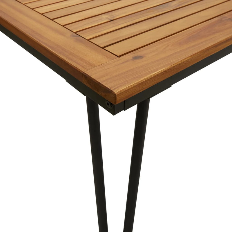 Garden Table with Hairpin Legs 200x90x75 cm Solid Wood Acacia