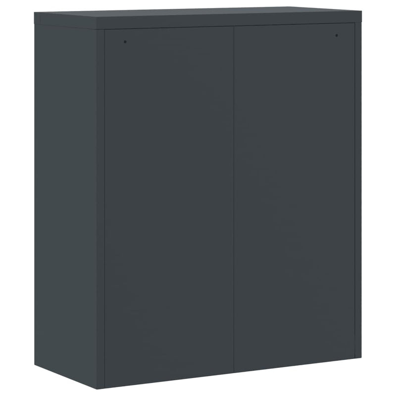 File Cabinet Anthracite and White 90x40x105 cm Steel
