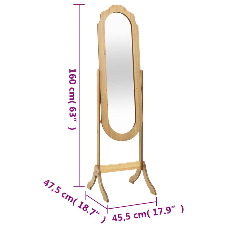 Free Standing Mirror 45.5x47.5x160 cm Engineered Wood