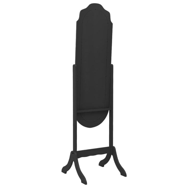 Free Standing Mirror Black 45.5x47.5x160 cm Engineered Wood