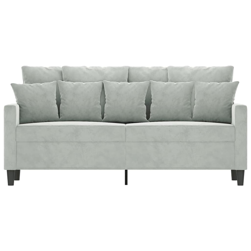 2-Seater Sofa Light Grey 140 cm Velvet