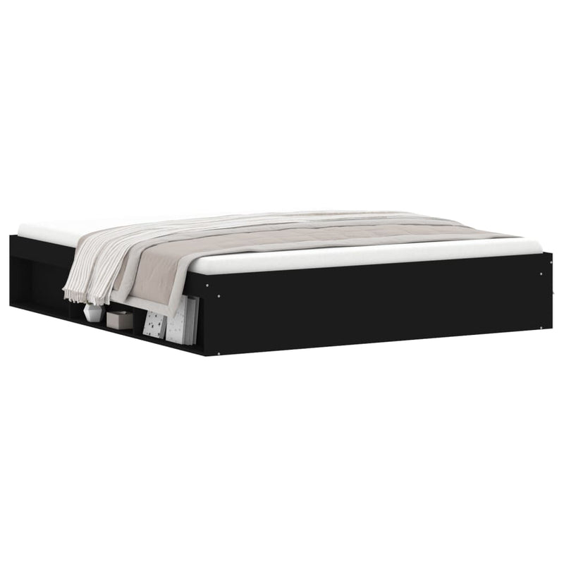 Bed Frame Black 183x203 cm King Size