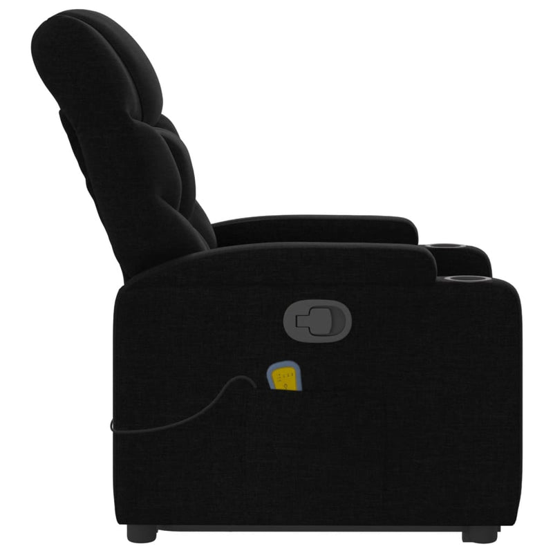 Stand up Massage Recliner Chair Black Fabric