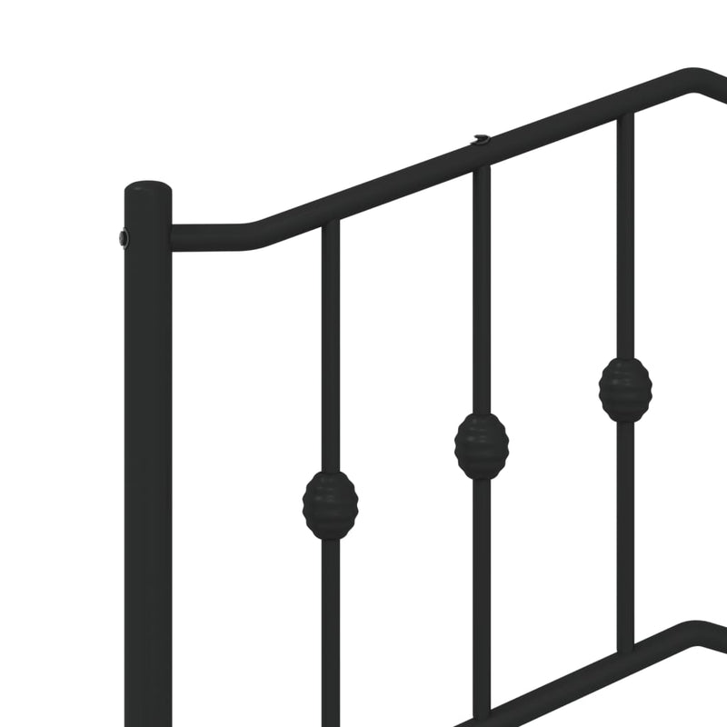 Metal Bed Frame with Headboard and Footboard Black 150x200 cm