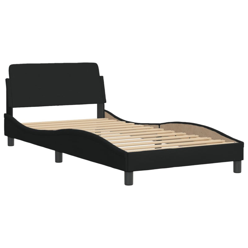 Bed Frame with Headboard Black 107x203 cm Fabric