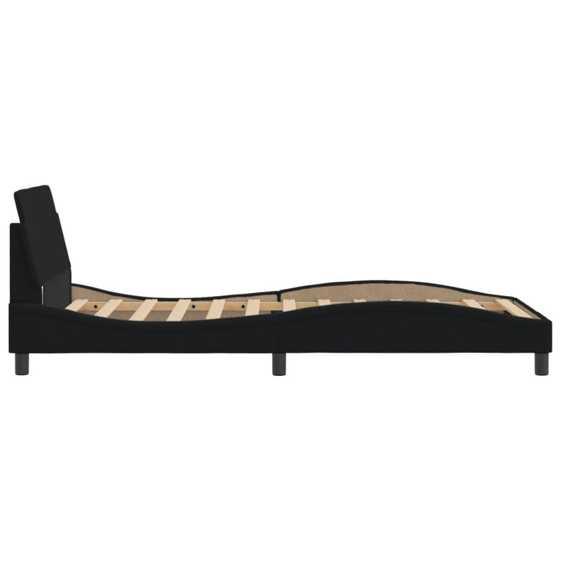 Bed Frame with Headboard Black 107x203 cm Fabric