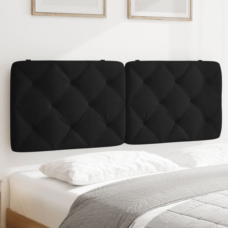 Headboard Cushion Black 137 cm Velvet