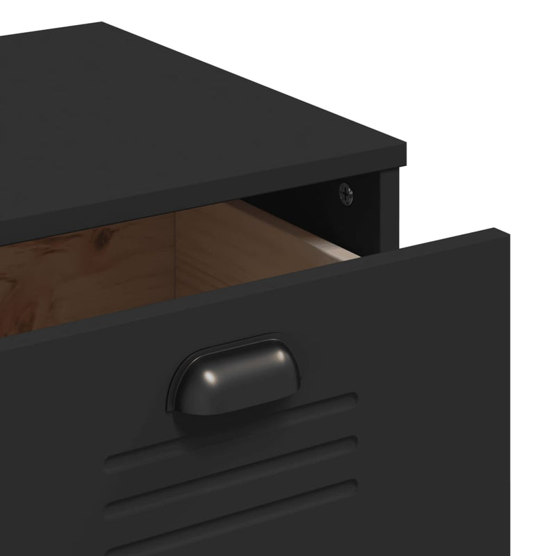Sideboard VIKEN Black 80x40x80 cm Solid Wood Pine